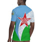 Djibouti Rugby Jersey Flag Tribal Motifs and Red Star Symbol of Unity