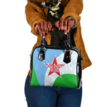 Djibouti Shoulder Handbag Flag Tribal Motifs and Red Star Symbol of Unity