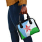 Djibouti Shoulder Handbag Flag Tribal Motifs and Red Star Symbol of Unity