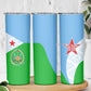 Djibouti Skinny Tumbler Flag Tribal Motifs and Red Star Symbol of Unity