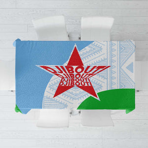 Djibouti Tablecloth Flag Tribal Motifs and Red Star Symbol of Unity