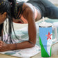 Djibouti Tumbler With Handle Flag Tribal Motifs and Red Star Symbol of Unity