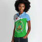 Djibouti Women Polo Shirt Flag Tribal Motifs and Red Star Symbol of Unity