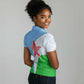 Djibouti Women Polo Shirt Flag Tribal Motifs and Red Star Symbol of Unity