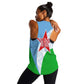 Djibouti Women Racerback Tank Flag Tribal Motifs and Red Star Symbol of Unity