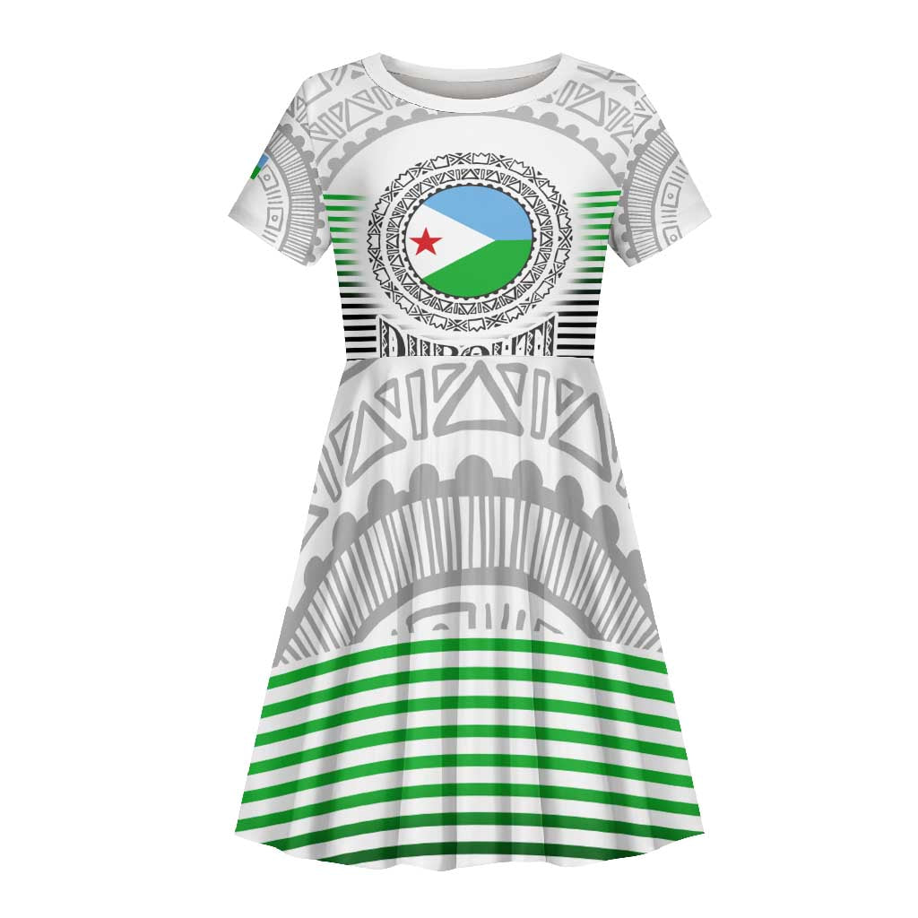 African Tribal Djibouti Roots Kid Short Sleeve Dress Urban Streetwear