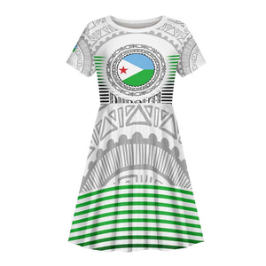 African Tribal Djibouti Roots Kid Short Sleeve Dress Urban Streetwear