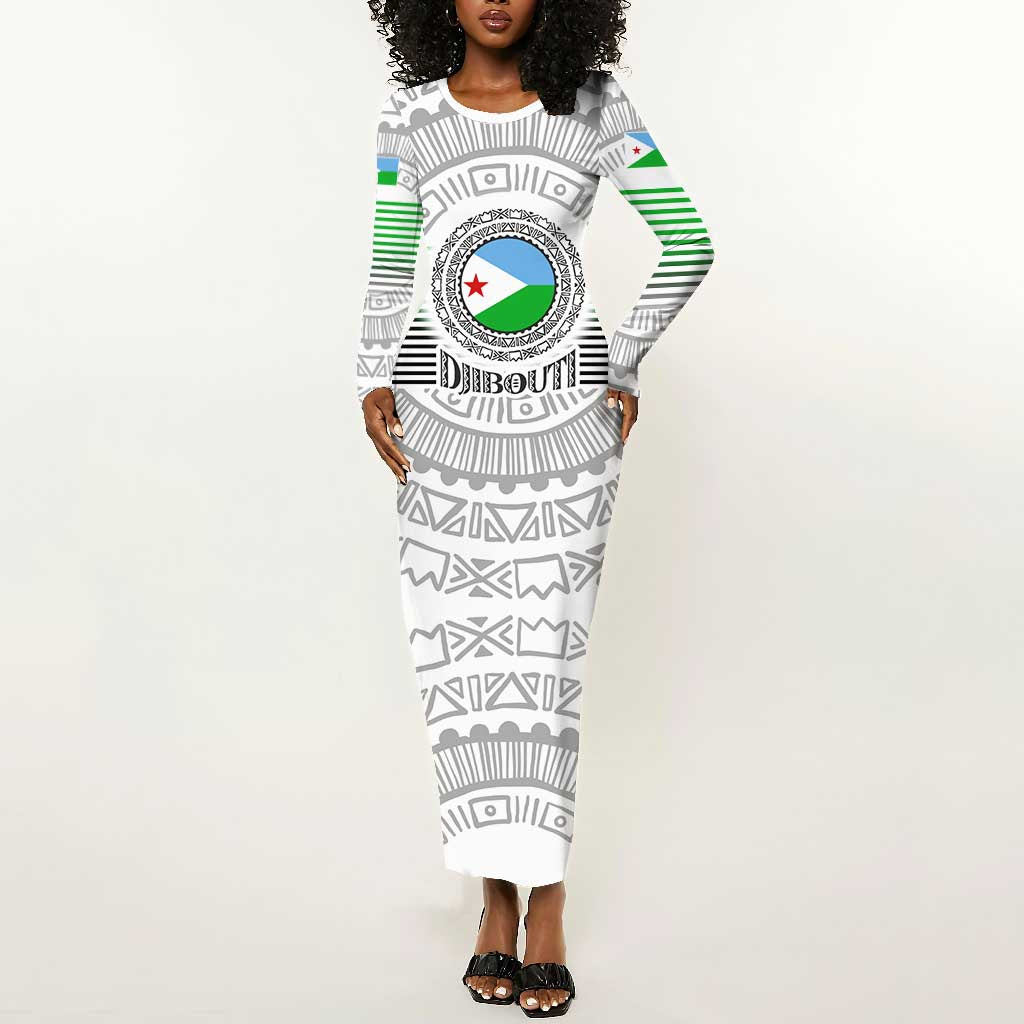 African Tribal Djibouti Roots Long Sleeve Bodycon Dress Urban Streetwear TS04