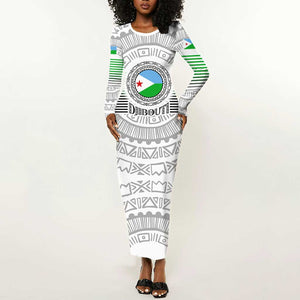 African Tribal Djibouti Roots Long Sleeve Bodycon Dress Urban Streetwear TS04