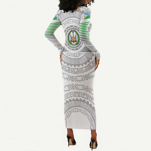 African Tribal Djibouti Roots Long Sleeve Bodycon Dress Urban Streetwear TS04