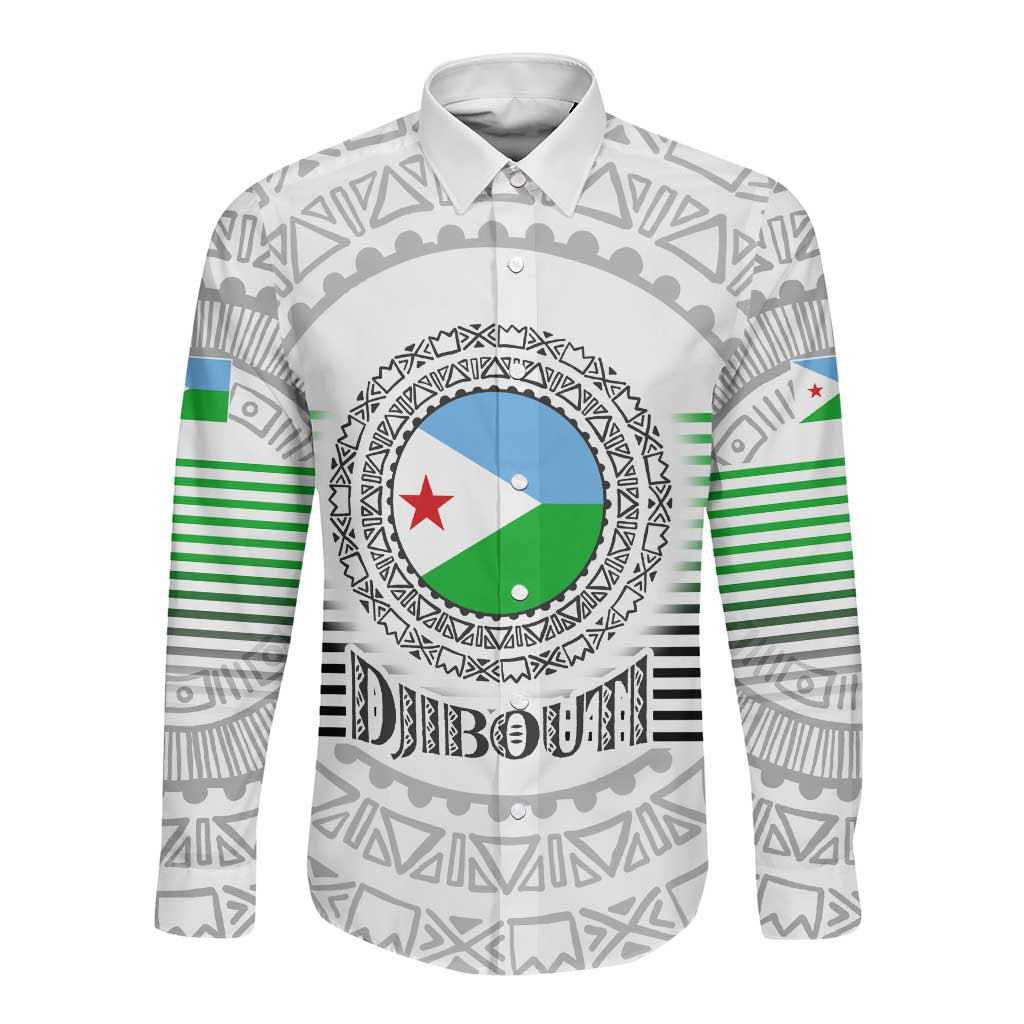 African Tribal Djibouti Roots Long Sleeve Button Shirt Urban Streetwear