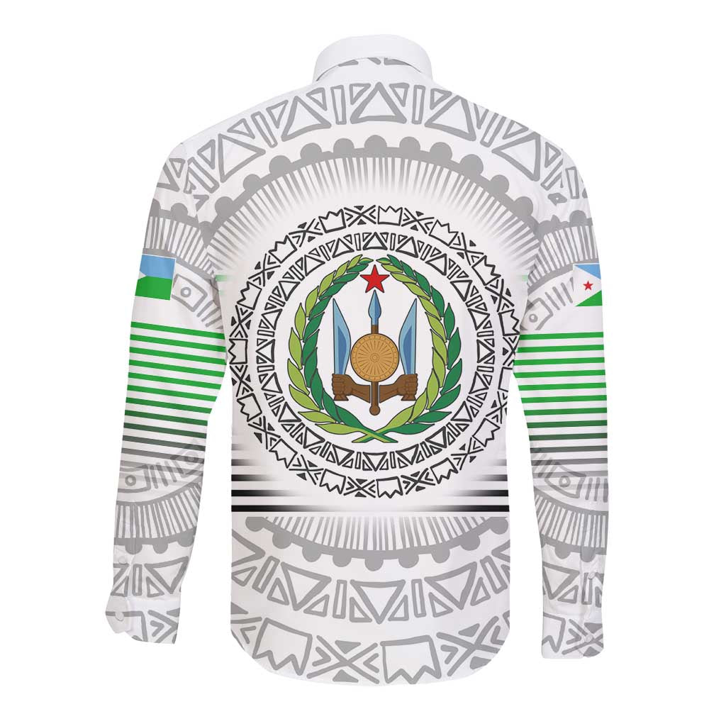 African Tribal Djibouti Roots Long Sleeve Button Shirt Urban Streetwear