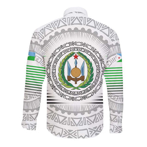 African Tribal Djibouti Roots Long Sleeve Button Shirt Urban Streetwear