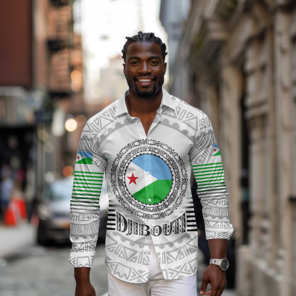 African Tribal Djibouti Roots Long Sleeve Button Shirt Urban Streetwear
