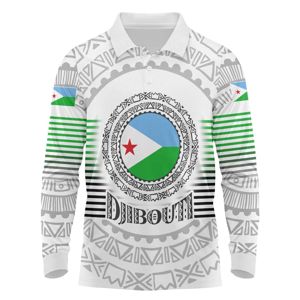 African Tribal Djibouti Roots Long Sleeve Polo Shirt Urban Streetwear