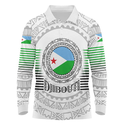 African Tribal Djibouti Roots Long Sleeve Polo Shirt Urban Streetwear