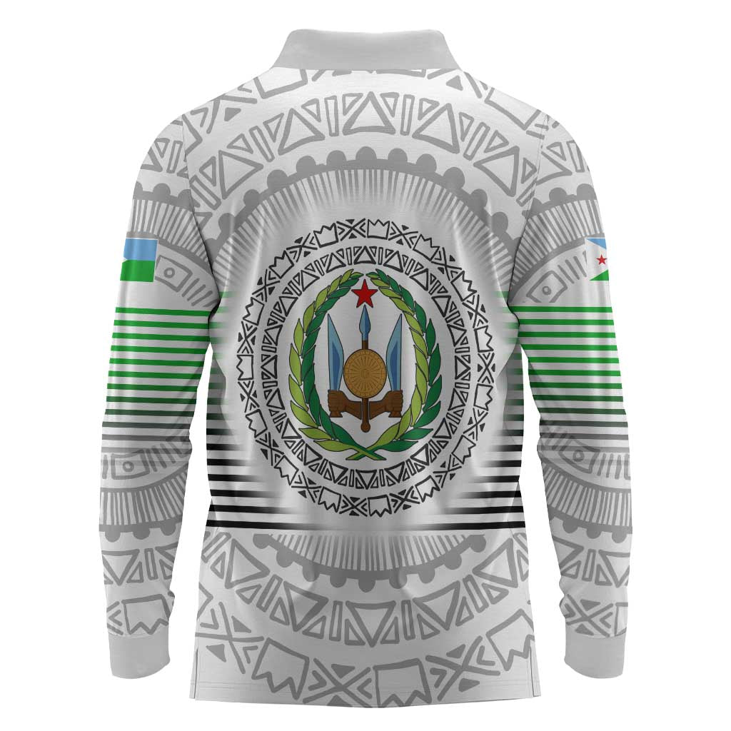 African Tribal Djibouti Roots Long Sleeve Polo Shirt Urban Streetwear