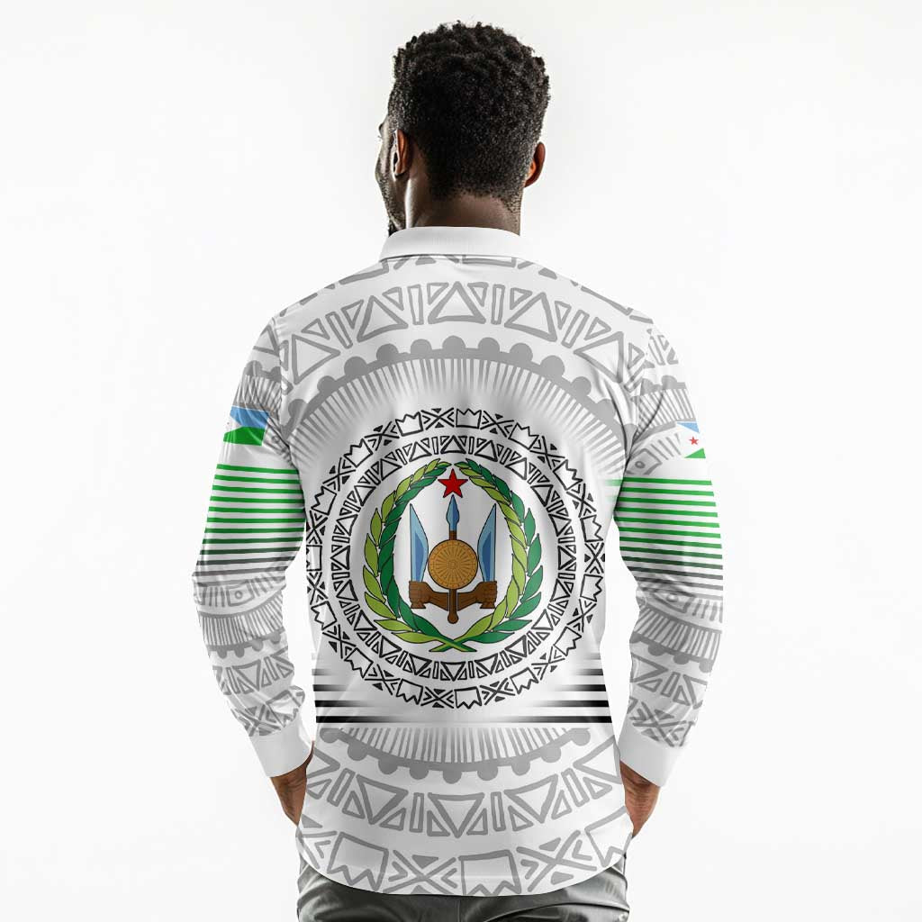 African Tribal Djibouti Roots Long Sleeve Polo Shirt Urban Streetwear