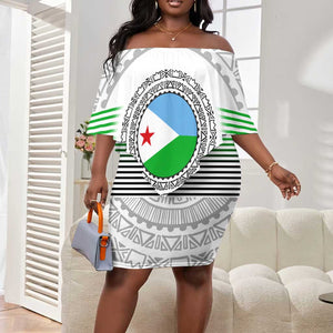 African Tribal Djibouti Roots Off Shoulder Short Dress Urban Streetwear