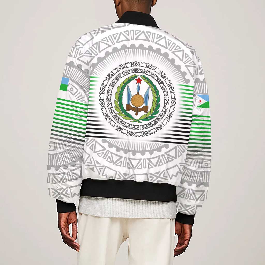 African Tribal Djibouti Roots Sleeve Zip Bomber Jacket Urban Streetwear