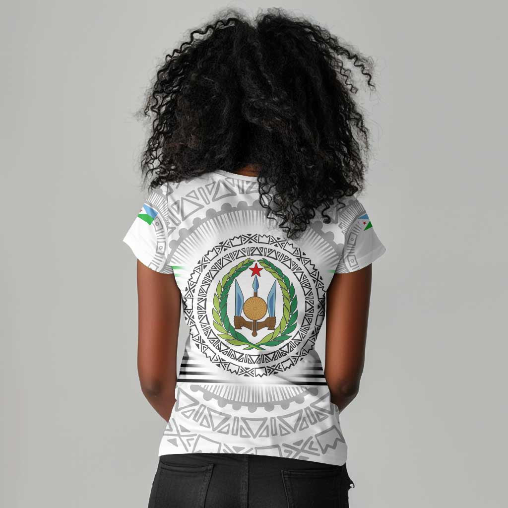African Tribal Djibouti Roots Women V-Neck T-Shirt Urban Streetwear