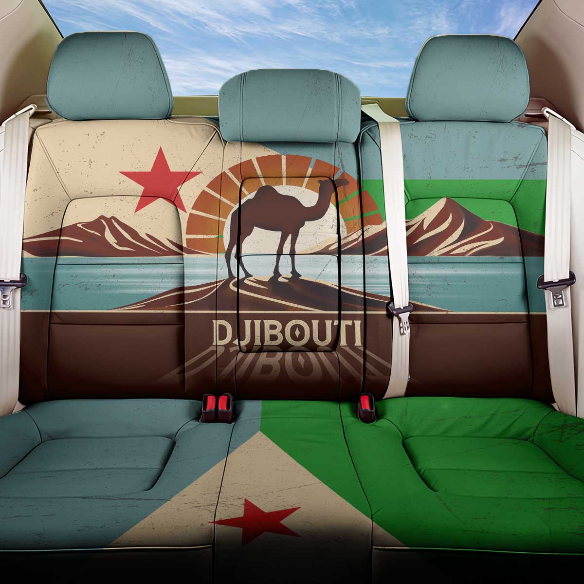Djibouti Camel Back Car Seat Cover Where Desert Meets Sea and Heritage Stands Tall