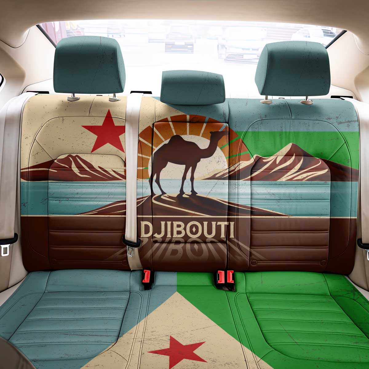 Djibouti Camel Back Car Seat Cover Where Desert Meets Sea and Heritage Stands Tall