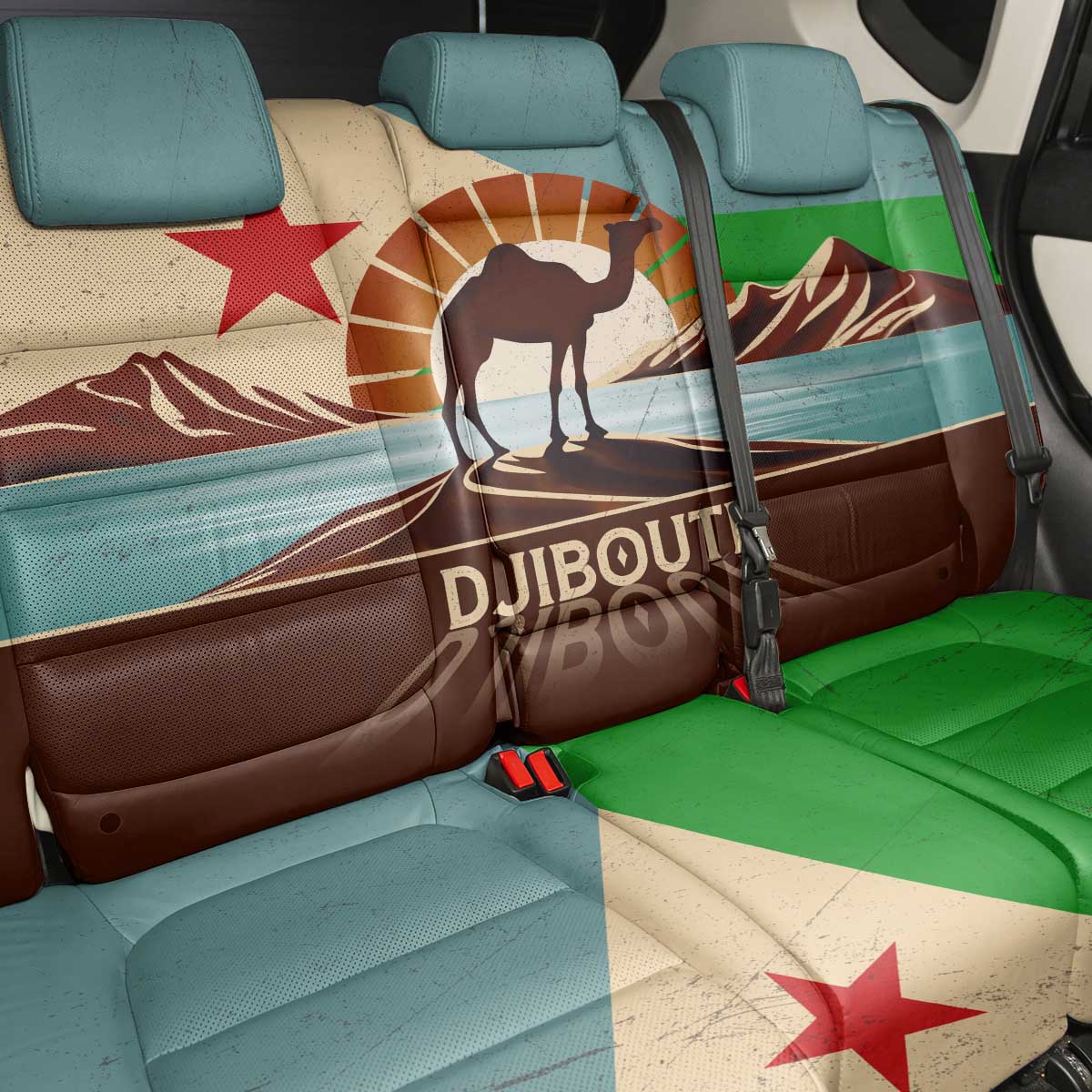 Djibouti Camel Back Car Seat Cover Where Desert Meets Sea and Heritage Stands Tall