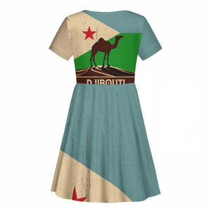 Djibouti Camel Kid Short Sleeve Dress Where Desert Meets Sea and Heritage Stands Tall