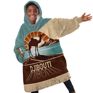 Djibouti Camel Kid Wearable Blanket Hoodie Where Desert Meets Sea and Heritage Stands Tall