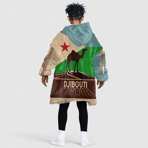 Djibouti Camel Kid Wearable Blanket Hoodie Where Desert Meets Sea and Heritage Stands Tall