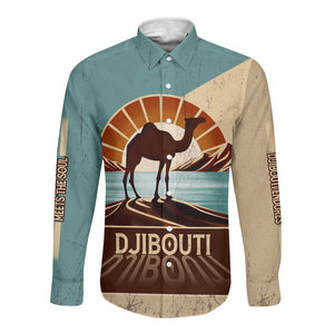 Djibouti Camel Long Sleeve Button Shirt Where Desert Meets Sea and Heritage Stands Tall
