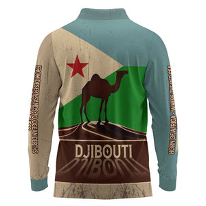 Djibouti Camel Long Sleeve Polo Shirt Where Desert Meets Sea and Heritage Stands Tall