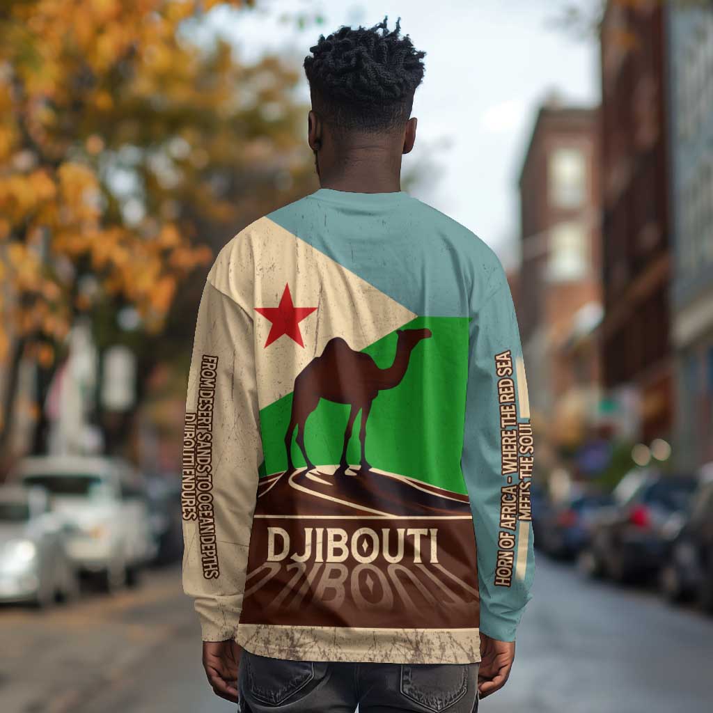 Djibouti Camel Long Sleeve Shirt Where Desert Meets Sea and Heritage Stands Tall