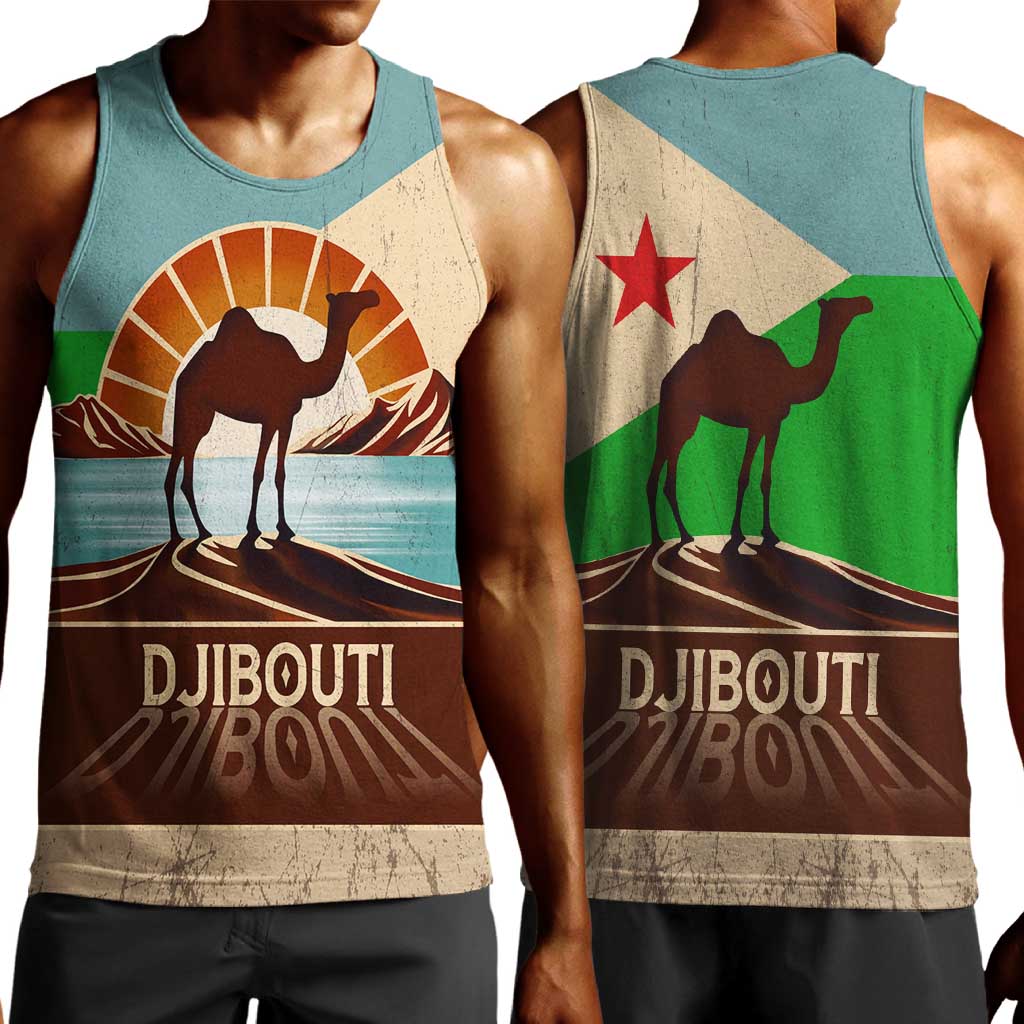 Djibouti Camel Men Tank Top Where Desert Meets Sea and Heritage Stands Tall