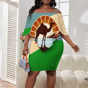 Djibouti Camel Off Shoulder Short Dress Where Desert Meets Sea and Heritage Stands Tall
