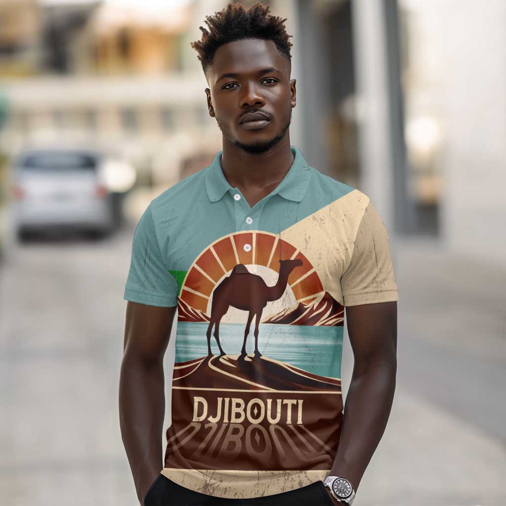 Djibouti Camel Polo Shirt Where Desert Meets Sea and Heritage Stands Tall