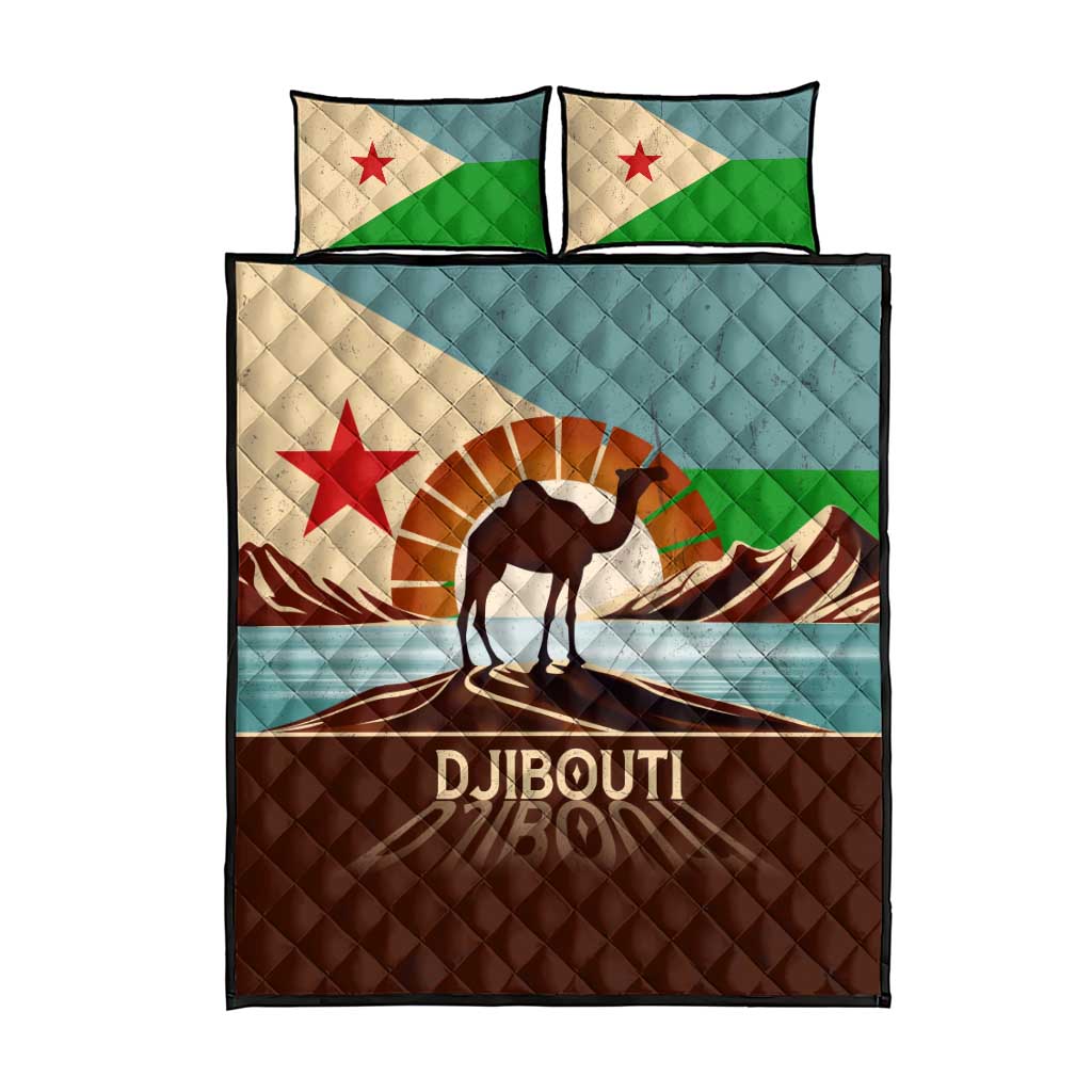 Djibouti Camel Quilt Bed Set Where Desert Meets Sea and Heritage Stands Tall