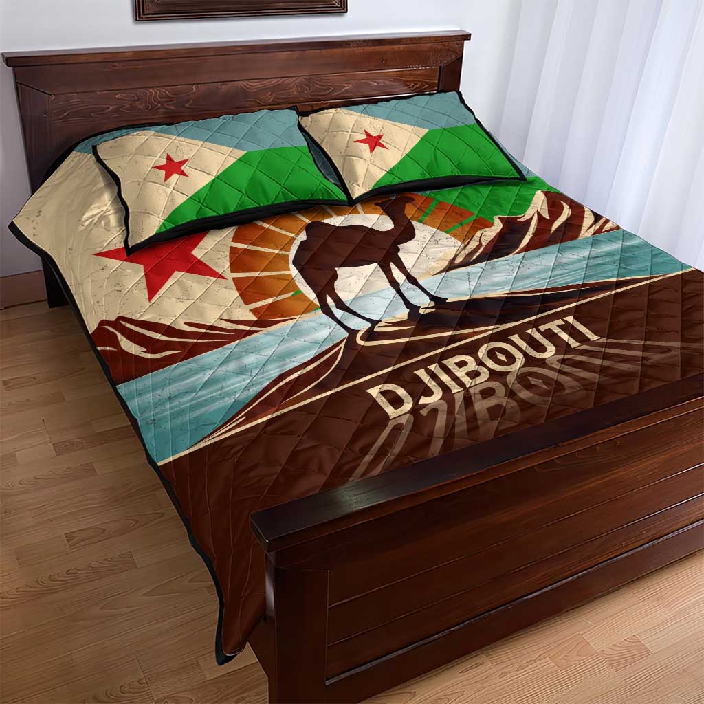 Djibouti Camel Quilt Bed Set Where Desert Meets Sea and Heritage Stands Tall