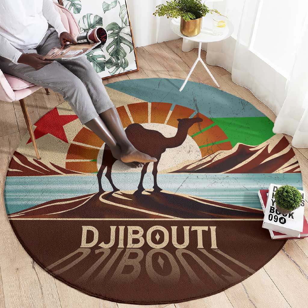 Djibouti Camel Round Carpet Where Desert Meets Sea and Heritage Stands Tall