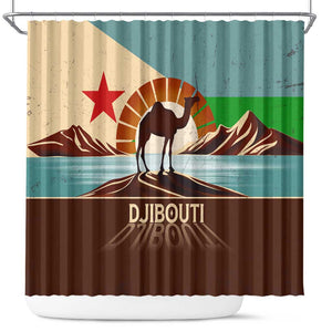 Djibouti Camel Shower Curtain Where Desert Meets Sea and Heritage Stands Tall
