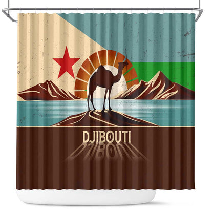Djibouti Camel Shower Curtain Where Desert Meets Sea and Heritage Stands Tall
