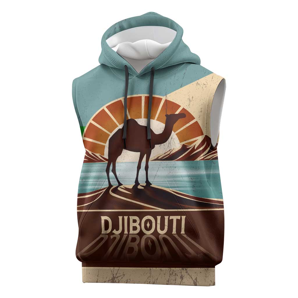 Djibouti Camel Sleeveless Hoodie Where Desert Meets Sea and Heritage Stands Tall - African Pride