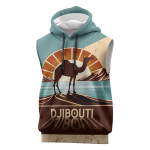 Djibouti Camel Sleeveless Hoodie Where Desert Meets Sea and Heritage Stands Tall - African Pride