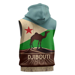 Djibouti Camel Sleeveless Hoodie Where Desert Meets Sea and Heritage Stands Tall - African Pride
