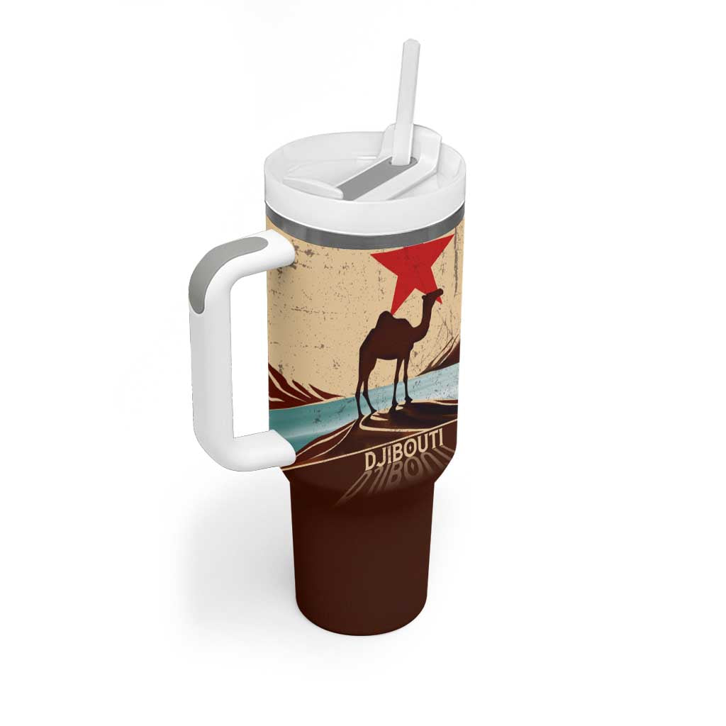 Djibouti Camel Tumbler With Handle Where Desert Meets Sea and Heritage Stands Tall