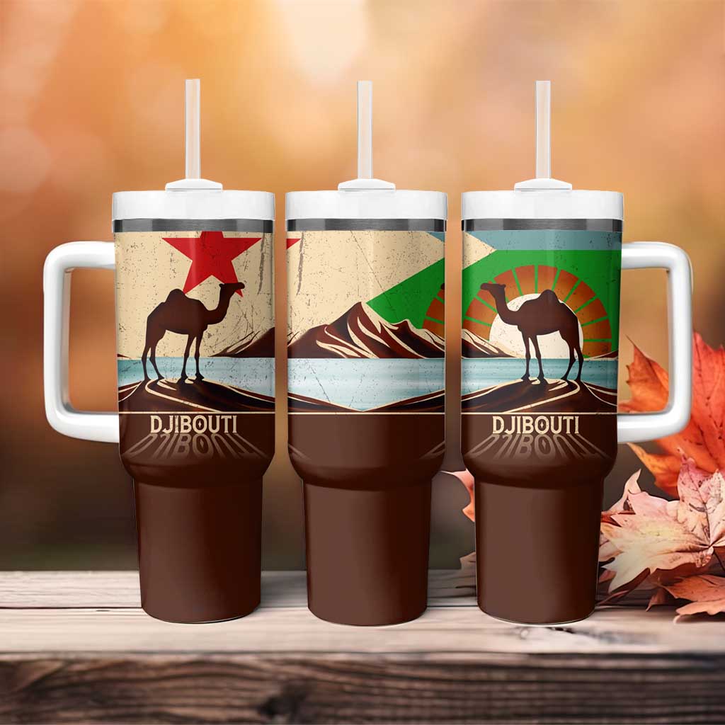 Djibouti Camel Tumbler With Handle Where Desert Meets Sea and Heritage Stands Tall