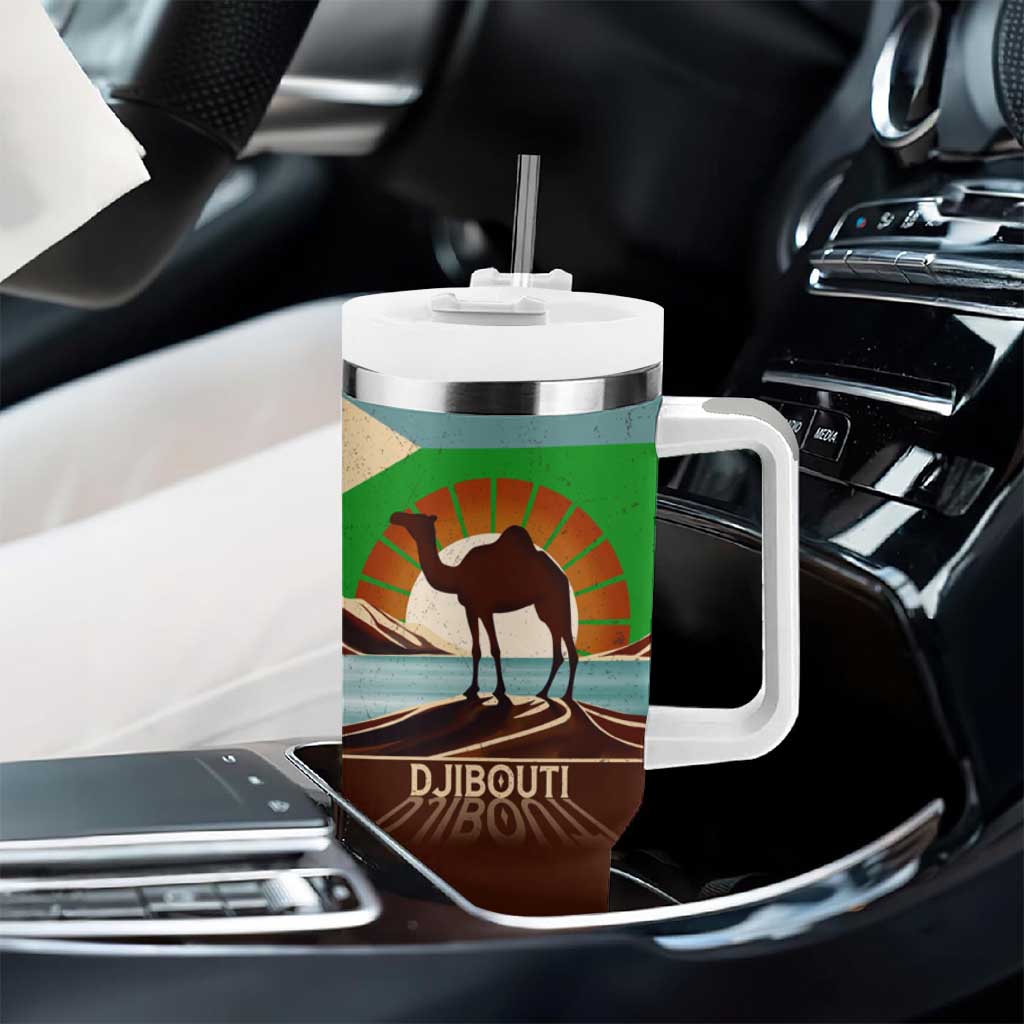 Djibouti Camel Tumbler With Handle Where Desert Meets Sea and Heritage Stands Tall
