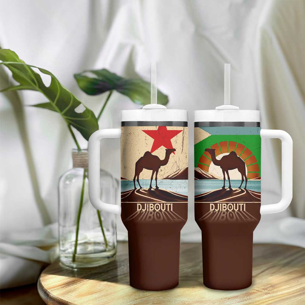 Djibouti Camel Tumbler With Handle Where Desert Meets Sea and Heritage Stands Tall