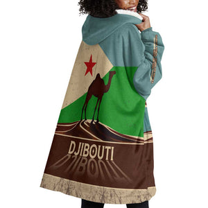 Djibouti Camel Wearable Blanket Hoodie Where Desert Meets Sea and Heritage Stands Tall